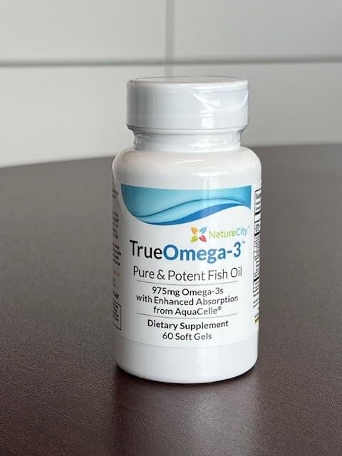 True-Omega-3 975mg Omega-3 Fish Oil Supplements (60 SoftGels)
