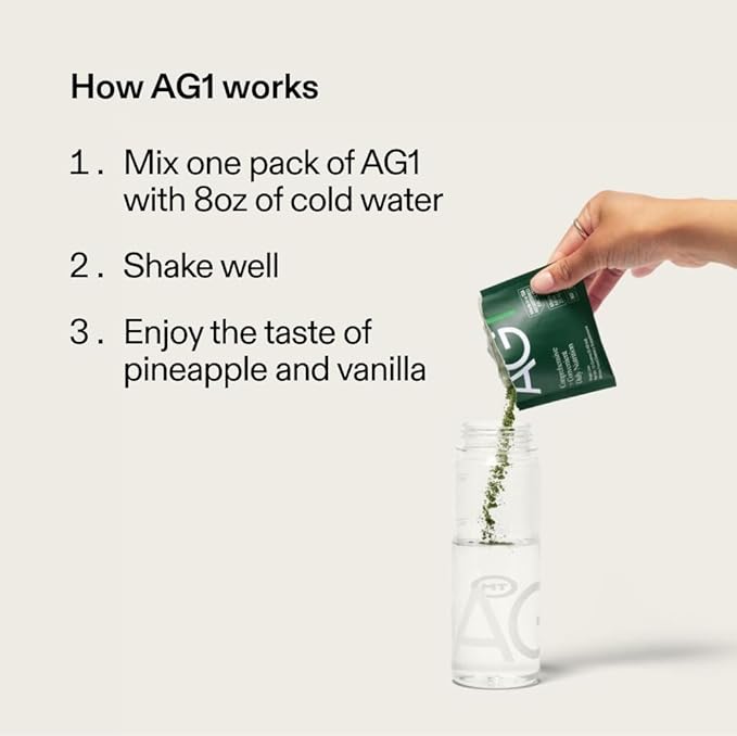 AG1 Greens Powder Supplement | Improve Gut Health | Multivitamin, Probiotic, Gluten Free, Vegan and Keto Friendly | 75 Vitamins (Athletic Greens) - 2 Pack 30 Servings Per Pouch