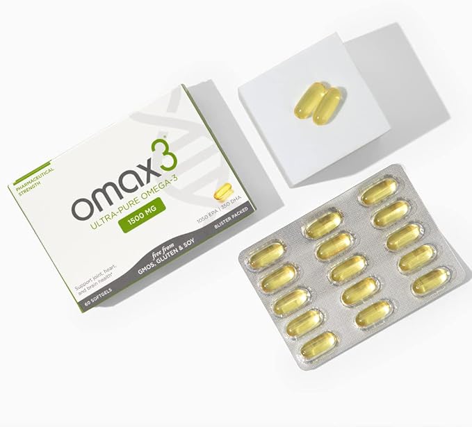 Omax3 4 Boxes Ultra-Pure Omega-3 Fish DHA,1500 MG, 240 Softgels (4 Boxes)