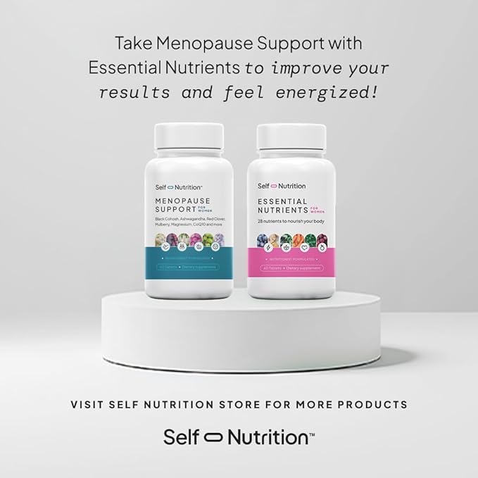 Menopause Support for Women -All-Natural, Hormone-Free Perimenopause & Menopause Support - Unique Blend for Hot Flashes, Mood, Energy, Sleep & More-Vegan, Gluten-Free, 60 Capsules