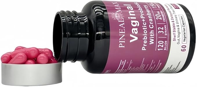 Vaginal Prebiotic+Probiotic with Cranberry, 120 Billion CFU, 32 Strains, 150mg Prebiotics