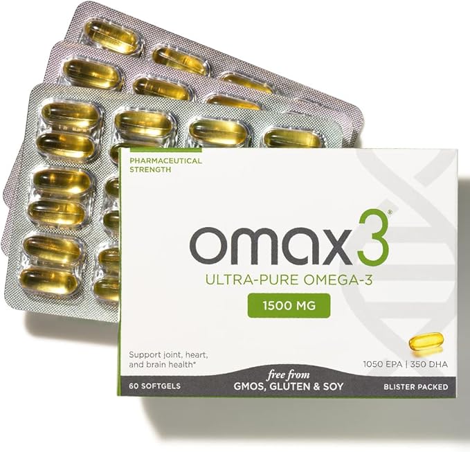 Omax3 4 Boxes Ultra-Pure Omega-3 Fish DHA,1500 MG, 240 Softgels (4 Boxes)