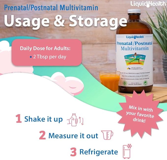 LIQUIDHEALTH Prenatal/Postnatal Multiple Liquid Women's Multivitamin (32 oz)
