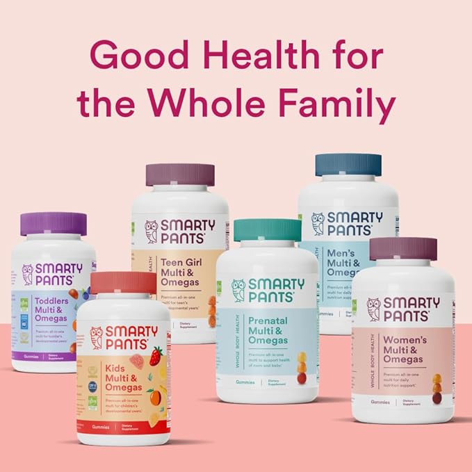 SmartyPants Women's Multivitamin Gummies: Omega 3 CoQ10, Vitamin D3, C, B12, B6, B6, Vitamin 120 Count (20 Day