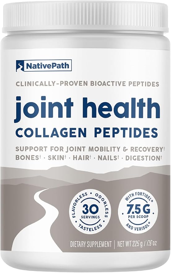 NativePath Joint Health Collagen Peptides, Type 1 & 3 Peptides, 7.9 Ounce, 30 Servings