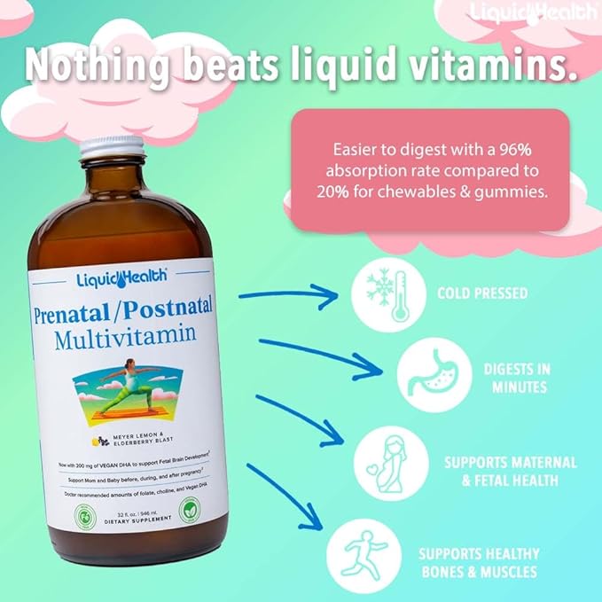 LIQUIDHEALTH Prenatal/Postnatal Multiple Liquid Women's Multivitamin (32 oz)