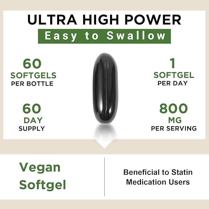 Liposomal CoQ10 800mg Ubiquinol Softgel, Max Q10, Ubiquinol CoQ10 Supplement CoQ10 800mg, 800mg, 480 480 Vegan