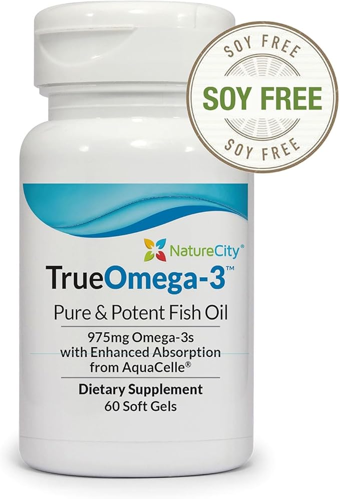 True-Omega-3 975mg Omega-3 Fish Oil Supplements (60 SoftGels)