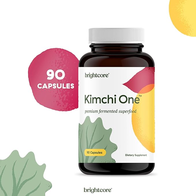 Nutrition - Kimchi One, Kimchi Powder Capsules, Probiotics, Enzymes, & Antioxidant Supplement, Premium Gut Health Superfood for Overall Well Being, Gluten-Free, 90 Vegan Capsules
