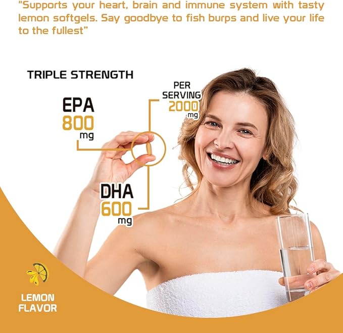 Premium Omega 3 Fish Oil Triple 120 Softgels