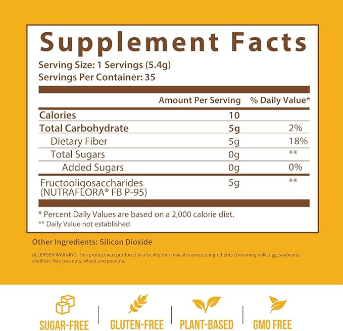 GOBIOTIX Fiber Supplement - Prebiotic Soluble Fiber Powder, Supports Gut Health and Digestive Regularity - Gummies Alternative - Gluten & Sugar Free, Keto, Vegan - 1 Scoop Daily, 35 Servings (1 Pack)