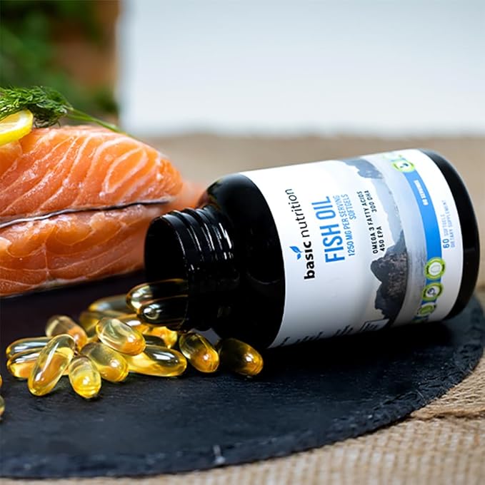 Fish Oil with Omega 3 Fatty Acids 1250mg Fish 450mg EPA, 300mg DHA 100% Hormone