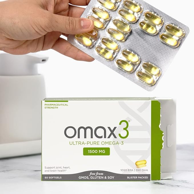 Omax3 4 Boxes Ultra-Pure Omega-3 Fish DHA,1500 MG, 240 Softgels (4 Boxes)