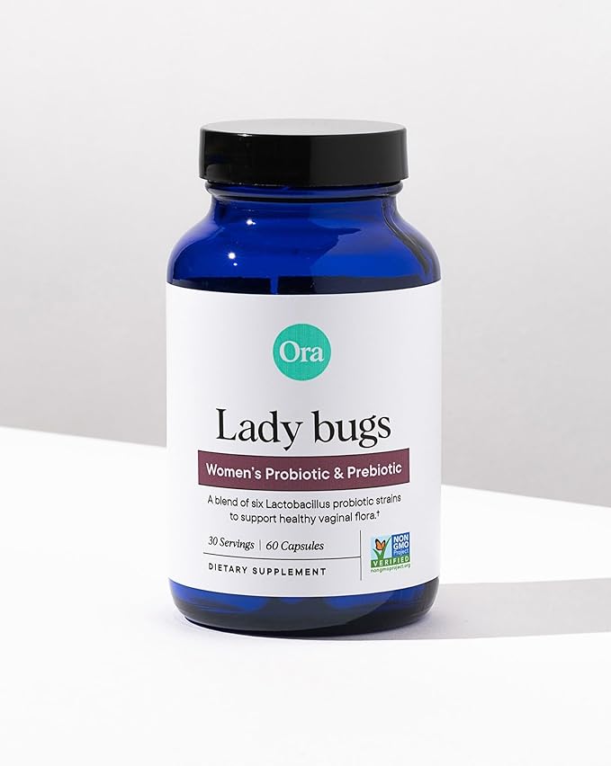 Ora Organic Prebiotics and Probiotics for Women - Lactobacillus for Vaginal and Urinary Tract Health, Contains 16 Billion CFU, 6 Strains - 1 Month Supply, 60 Vegan Probiotic Capsules