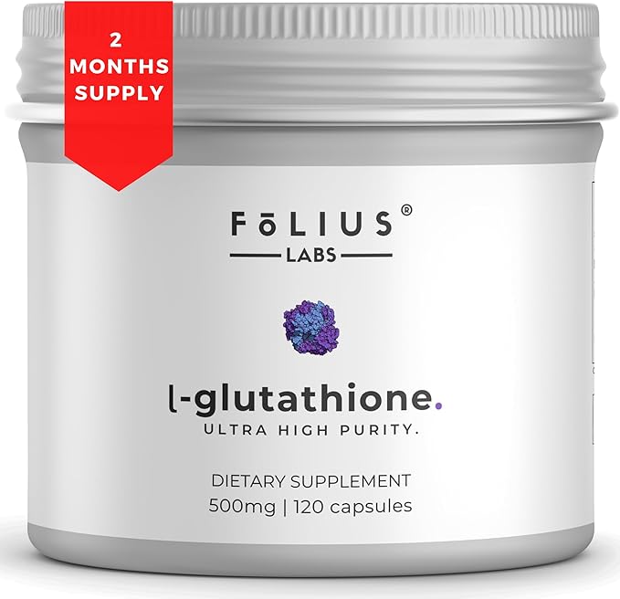 Ultra High Strength L-Glutathione 98% Supplement 500mg Concentrated 120 Capsules