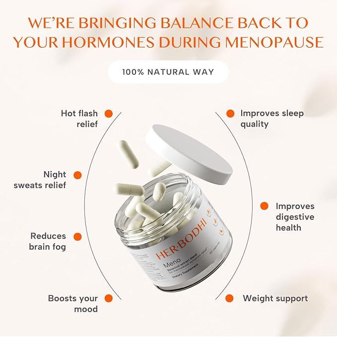 Meno- Menopause Hormonal Balance for Women, Estrogen Soy Isoflavones Menopause Supplement for Women, Ashwagandha, Black Cohosh Hot Flashes Menopause Relief, Night Sweats Relief 360Caps
