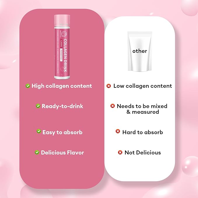 Collagen Drink with 6000mg Marine Collagen 0.85 Fl.Oz(25ml)x30 Fl.Oz(25ml)x30 Bottles,