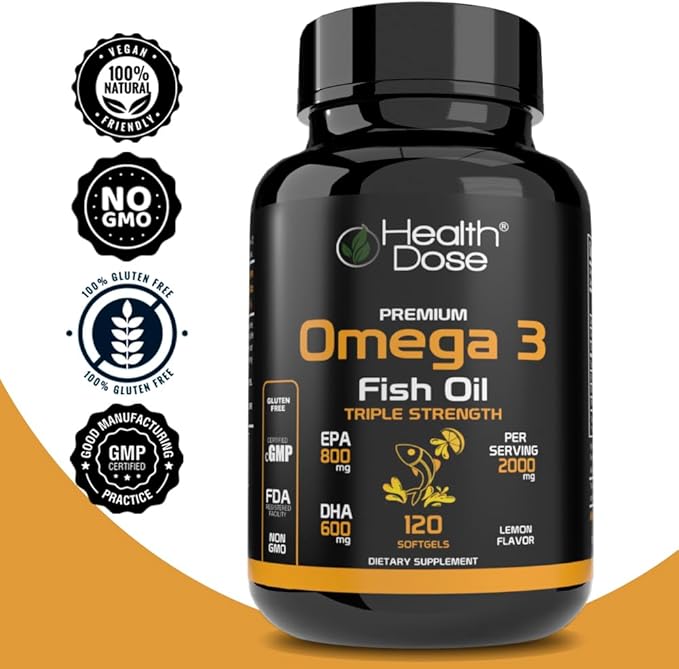 Premium Omega 3 Fish Oil Triple 120 Softgels