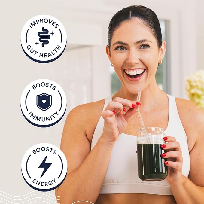 Cira Daily Greens - Naturally Sweetened, Organic Spirulina Superfood Powder with Premium, Antioxidant-Rich Ingredients for Debloating, Digestion, & Energy - Mixed Berry, 30 Servings