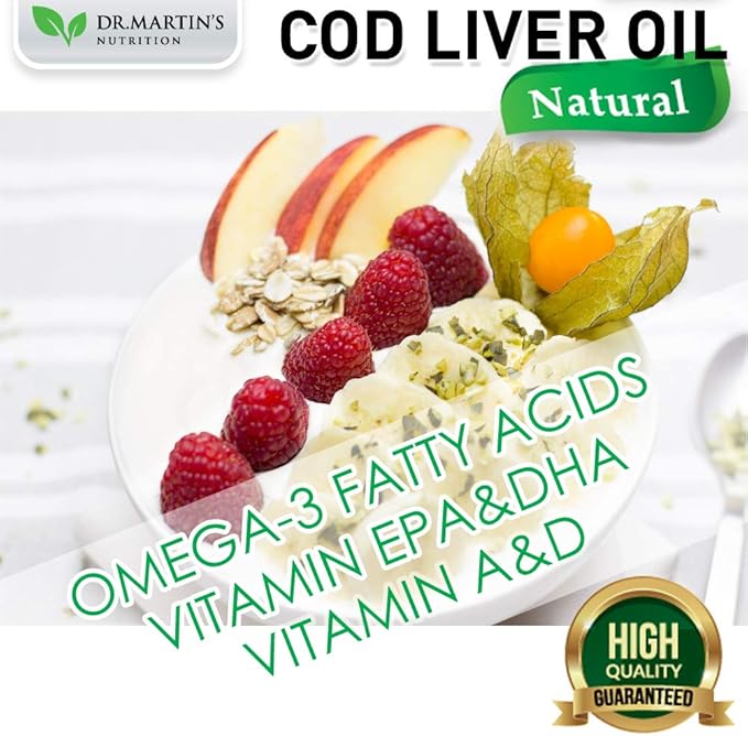 COD Liver Oil | 300 Softgels | Natural Source of Omega 3 Fatty Acids | Triple Strength | Best Immune Health, Healthy Bones & Muscle Dietary Supplement |