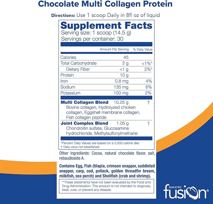 Bariatric Fusion Chocolate Multi Collagen Protein Powder 2 | 30 Servings