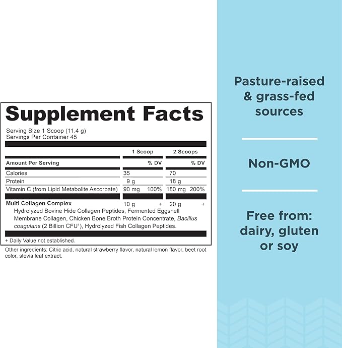 Ancient Nutrition Collagen Powder Protein, Multi 45 Servings, 18.1oz