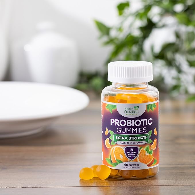 Probiotic Gummies for Digestive Health - Daily Probiotics for Women & Men Gummy, 5 Billion CFU Probiotics Supplement, Probiotic Strains Supports Immune, Vaginal, & Gut Health, Non-GMO - 60 Gummies