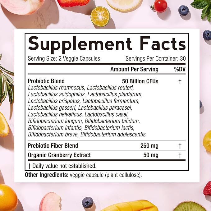 Doctor's Recipes Women's Probiotics, 50 Billion 16 Strains, 120 Capsules 2), 60 60 Day