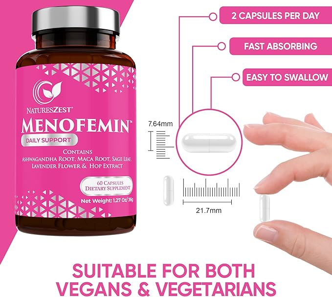 Menopause Supplement - for Perimenopause, Menopause 60 Vegan
