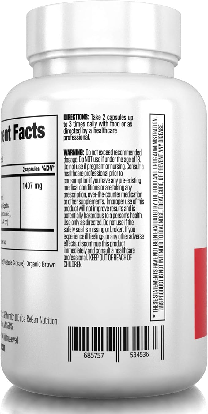 Re+Gen Nutrition Lysine Rescue, Amino Acid 90 Capsules, 45 Day