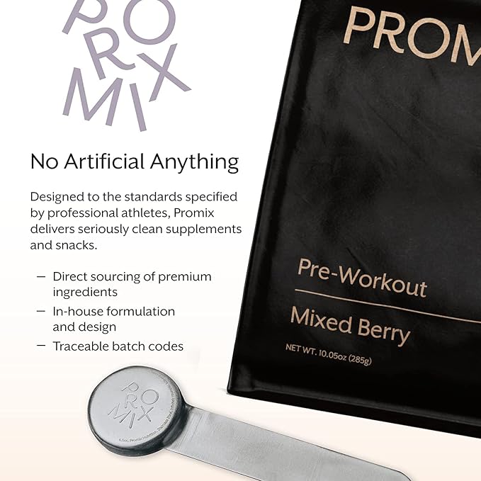 Promix Pre-Workout Powder, Mixed Berry B12, Caffeine,