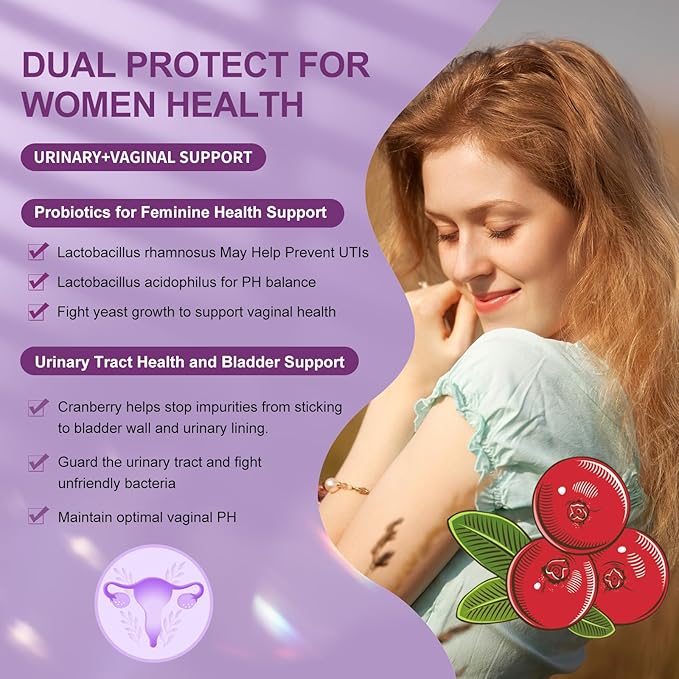 Women's Probiotic 180 Billion CFUs 18 Strains, with Organic Prebiotics, Cranberry Extract, D-Mannose & Digestive Enzymes, for Digestive, Boost Immune, PH Balance & Urethral Health, 90 Capsules
