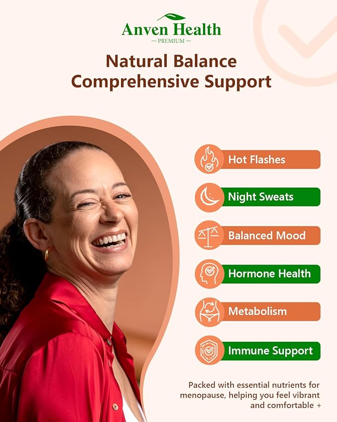 Menopause Supplements for Women Menopause Probiotics Relief, Supports Hot Flashes, Night Sweats, Bloating & Gut Health with Herbs, Collagen Peptides, Vitamin B6 & D3 | 90 Veggie Caps