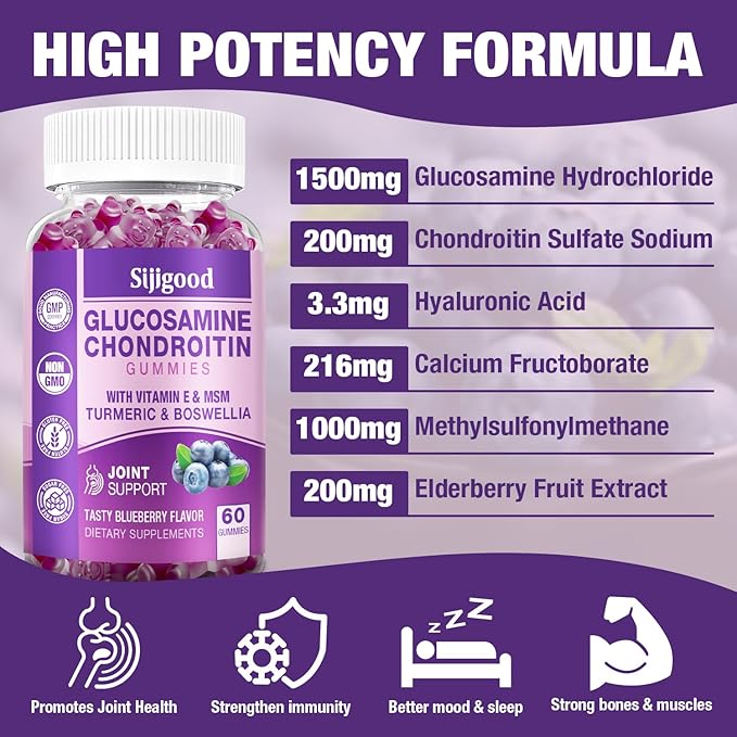 2 Pack Glucosamine Chondroitin Gummies 120 Gummies