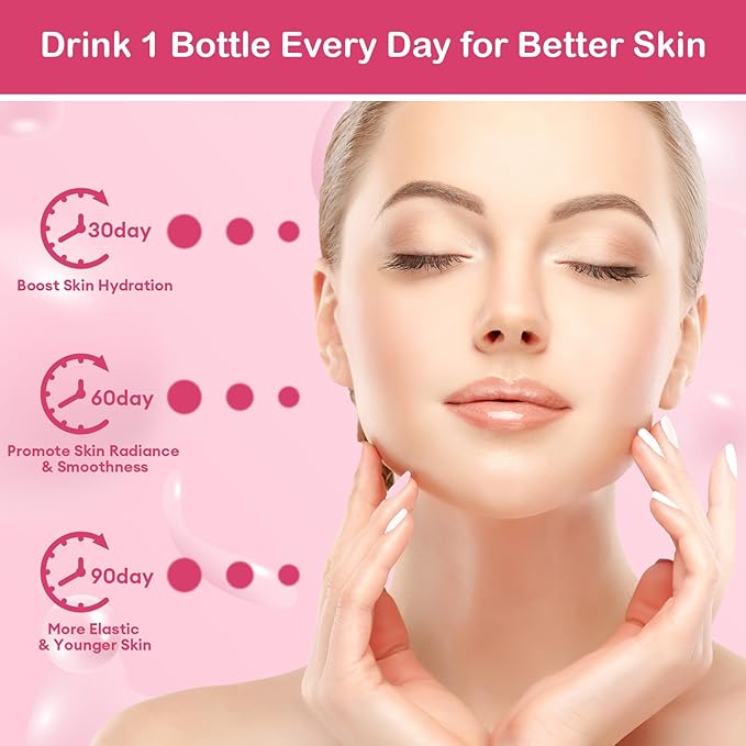 Collagen Drink with 6000mg Marine Collagen 0.85 Fl.Oz(25ml)x30 Fl.Oz(25ml)x30 Bottles,