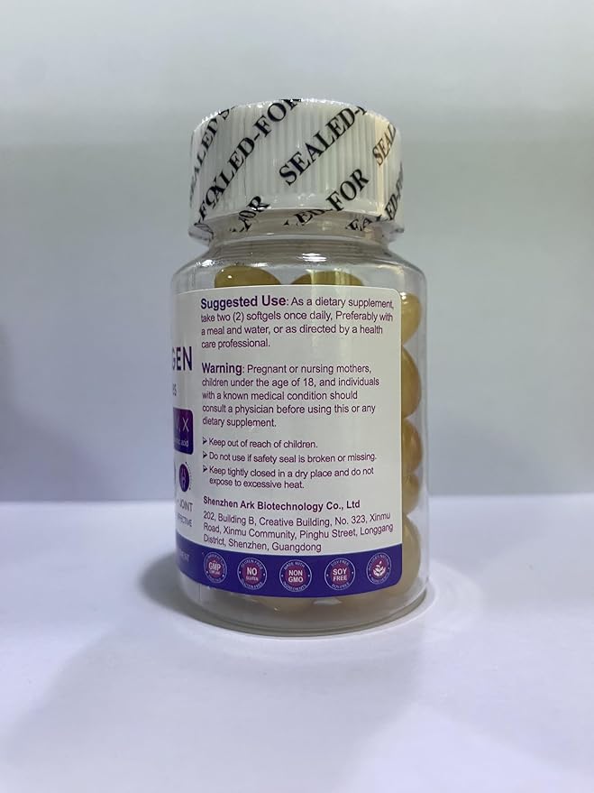 Multi Collagen Peptides Softgel - Type I, II, III, V, X - Hydrolyzed Collagen Peptides with Biotin, Vitamin C, Hyaluronic Acid, Supports Skin Hair Nail, Grass-Fed, Non-GMO, 60 Softgel, 3 Pack