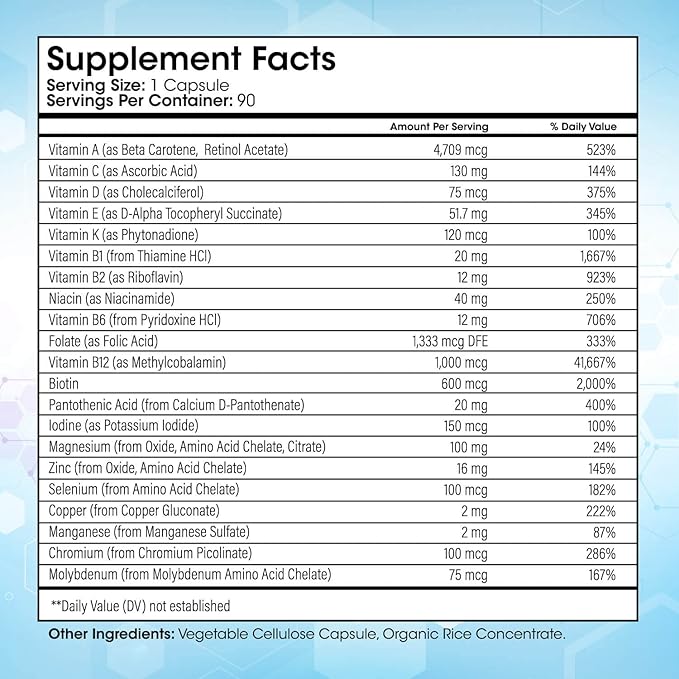 Shiny Leaf Bariatric Multivitamin Iron-Free Capsules (6 Months 180 Caps)