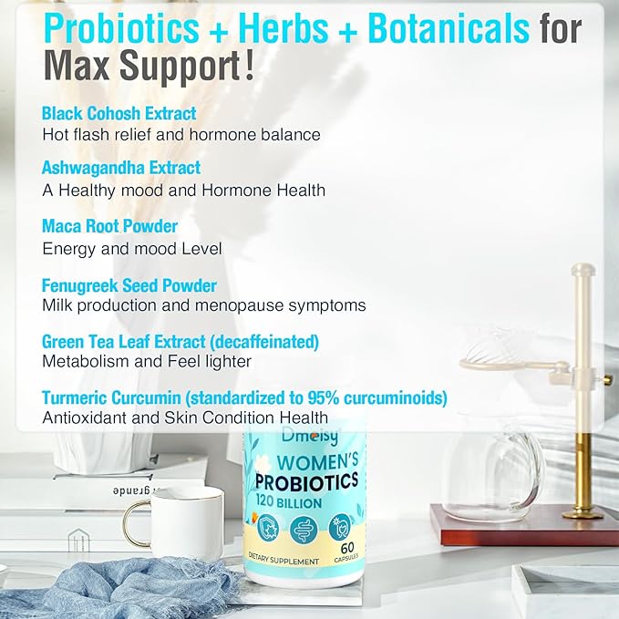 Menopause Supplements for Women, 120 Billion 13-in-1 Herbs 60 Capsule