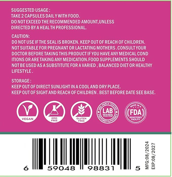 Vaginal Prebiotic+Probiotic with Cranberry, 120 Billion CFU, 32 Strains, 150mg Prebiotics