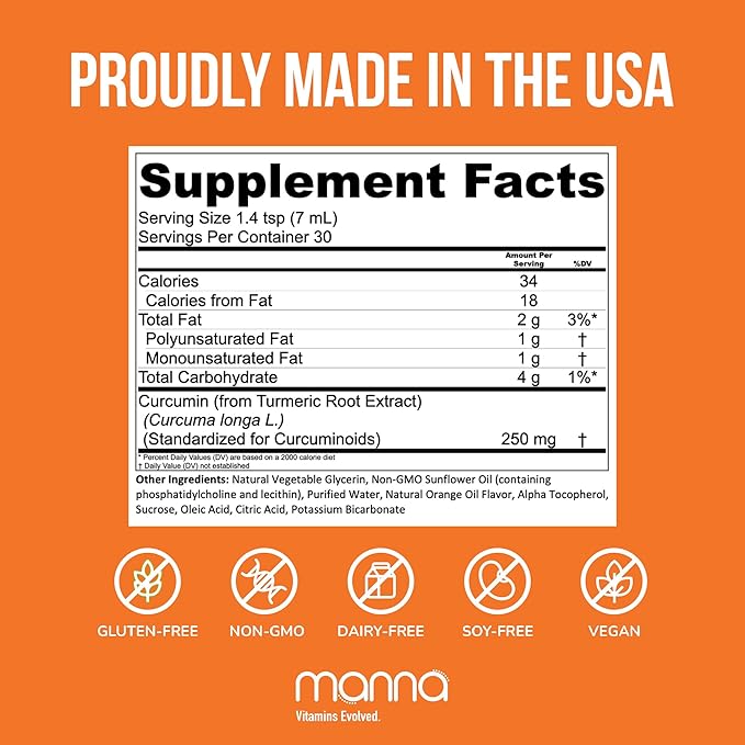 Manna Vitamins Evolved Liposomal Liquid Curcumin for Advanced Absorption Best Turmeric Supplement for a Healthy Life (2 Pack)