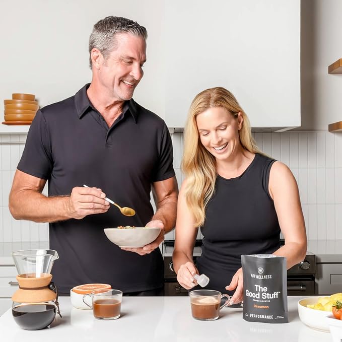 For Wellness The Good Stuff Performance Coffee Supplement- Non-Dairy Coffee Creamer Powder w/Collagen, MCT, L-Theanine & Cinnamon - Healthy Coffee Add-in for Energy & Focus
