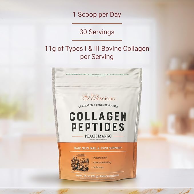 Live Conscious Collagen Peptides Powder 30 Servings 13oz