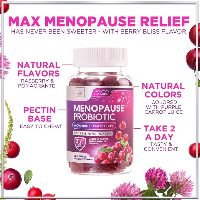 Menopause Probiotics for Women Gummy 3 Billion 60 Gummies