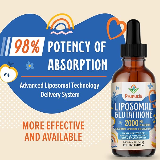 2000MG Liposomal Glutathione Liquid, 98% Absorption, 2 FL.OZ