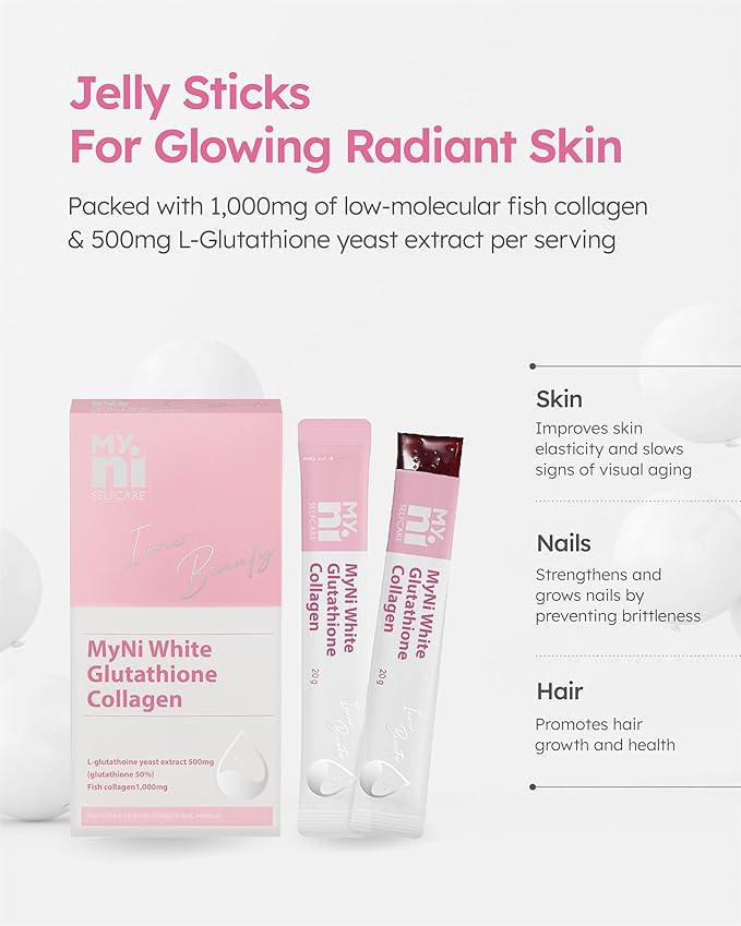 Glutathione Collagen Jelly (15 Sticks) 500mg, Low-Molecular 1,000mg, Pomegranate