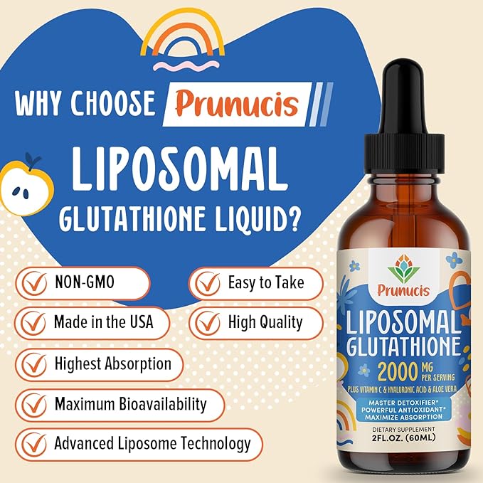 2000MG Liposomal Glutathione Liquid, 98% Absorption, 2 FL.OZ