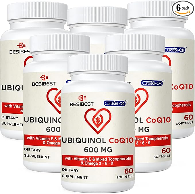 Ubiquinol CoQ10-600mg-Softgel, Active Coq10 Ubiquinol Supplement 3, 6, 6, 9, 9, High Absorption-Coenzyme-Q10, Powerful 360 Count