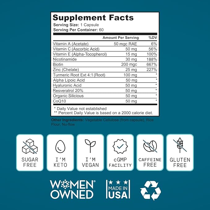Menopause Support for Women -All-Natural, Hormone-Free Perimenopause & Menopause Support - Unique Blend for Hot Flashes, Mood, Energy, Sleep & More-Vegan, Gluten-Free, 60 Capsules