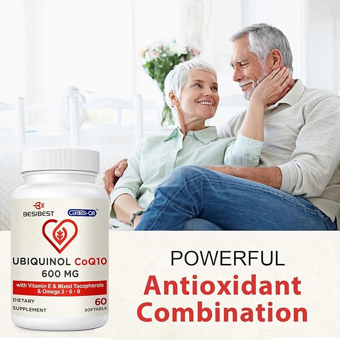 Ubiquinol CoQ10-600mg-Softgel, Active Coq10 Ubiquinol Supplement 3, 6, 6, 9, 9, High Absorption-Coenzyme-Q10, Powerful 360 Count