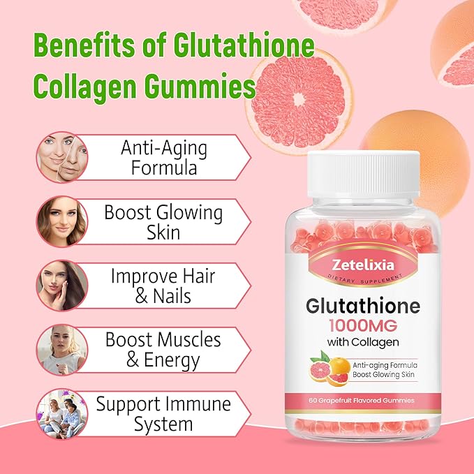 2 Pack Glutathione Collagen Gummies 120 Count